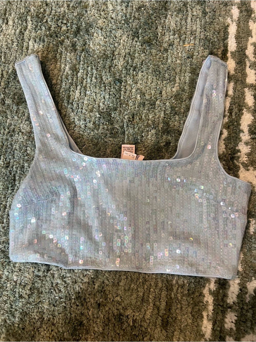 Victoria's Secret Light Blue Sequin Top / Bra Size XS